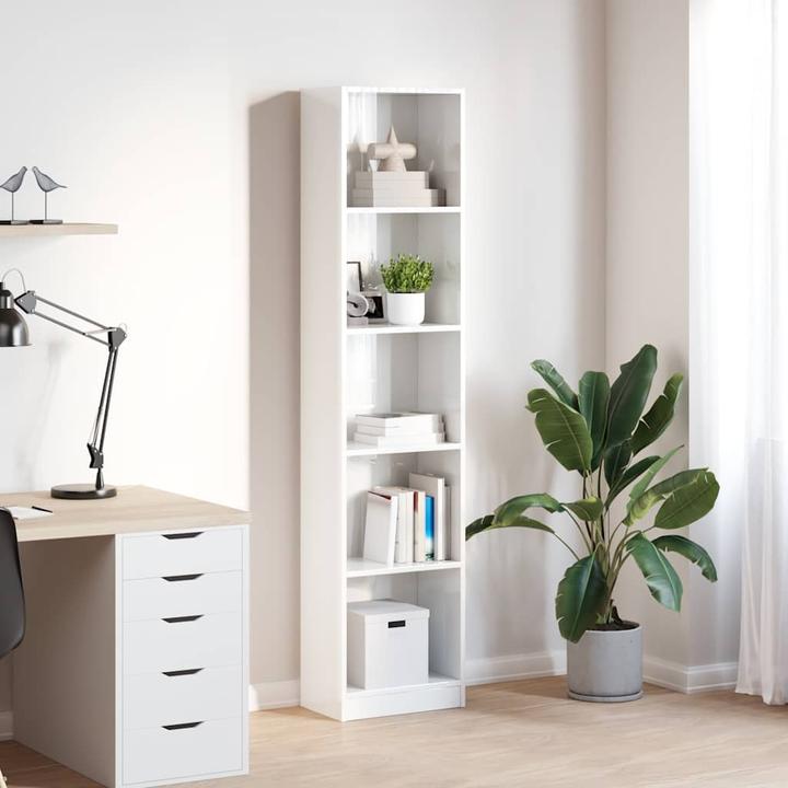 Immagine prodotto VidaXL Bücherregal Hochglanz-Weiss 40x24x176 cm Holzwerkstoff (40 x 24 x 176 cm)