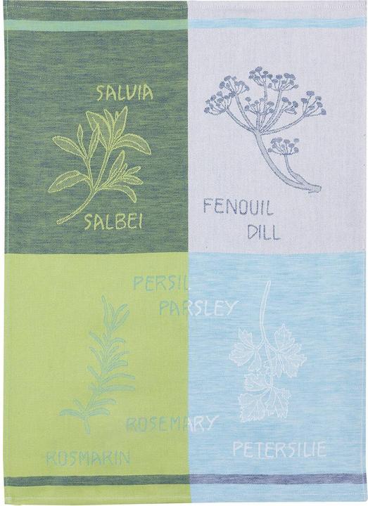 Kracht 3er Pack Halbleinen Geschirrtücher Küchenkräuter (50 x 70 cm)