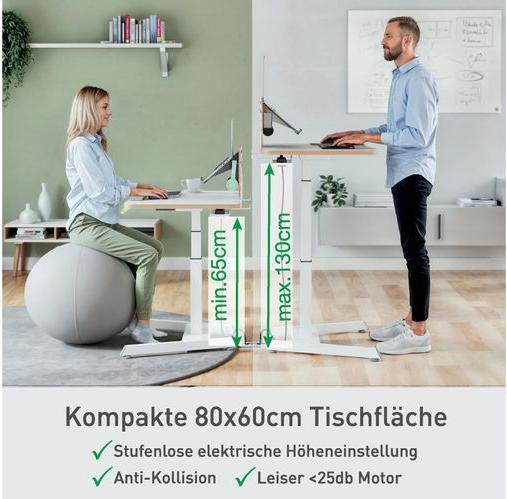 Image du produit Leitz Ergo Compact Workstation Bureau électrique à hauteur réglable (80 x 60 x 130 cm)