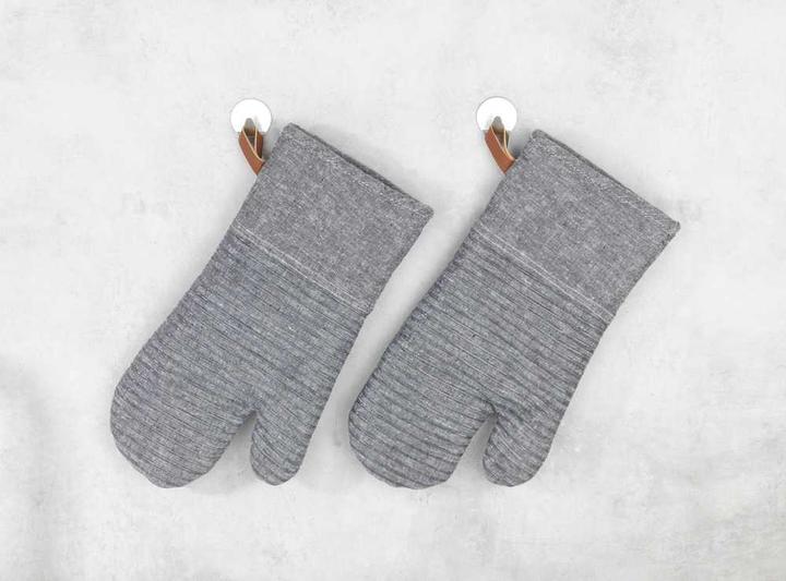Actual product image Wenko Kitchen Glove Ada Stripes Grey, 2 pieces (Silicone, Cotton, Polyester, Viscose)
