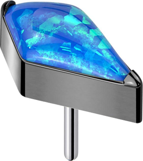 Produktbild Star Piercing Threadless Diamant schwarz mit Opal blau (Titan G23, ohne Messing)
