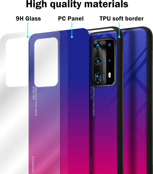Produktbild Cadorabo TPU 2 Farben Glas Cover (Huawei P40 Pro+)