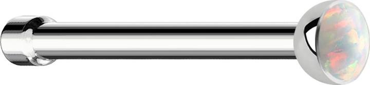 Produktbild Star Piercing Nasenstecker gerade silber mit Opal weiss (ohne Messing, Chirurgenstahl 316L)