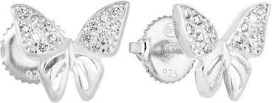 Actual product image Evolution Group Silver earrings with zircons Butterfly 11311.1 (L)