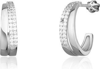 JVD Silver hoop earrings with zircons SVLE1788XH2BI00