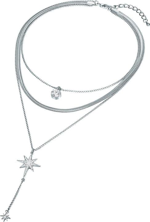 Image du produit Lulu & Jane Étoile métal-alliage verre argent 38,0/43,0/51,0 cm chaîne de base + 5,0 cm Ve - 33266 (Alliage métallique)