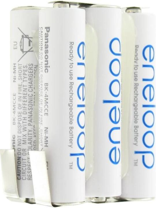 Actual product image Panasonic Eneloop battery AAA F2x3 6/BK-4MCCE with soldering lug (6 pcs., 800 mAh, Rechargeable battery)