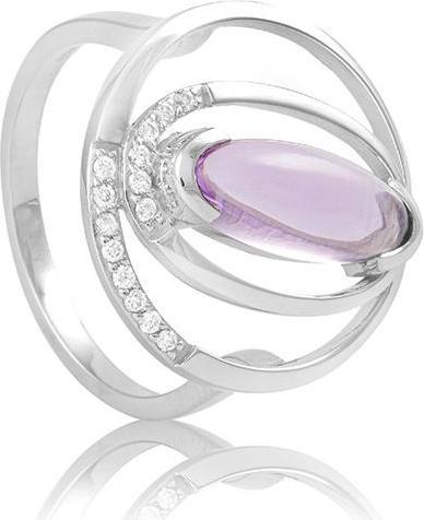 Actual product image Breuning RING - LAVENDEL AMETHYST/Brill. 0,091 Ct. H/si (49, 585/14 K Gold)