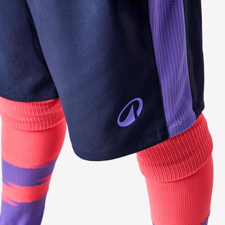 Immagine prodotto Kipsta Kinder Fussball Shorts - Viralto Kids blau/lila Streifen (5, 6)