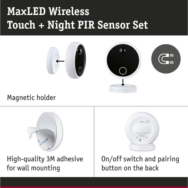 Produktbild Paulmann MaxLED Wireless PIR & Touch Sensor Set