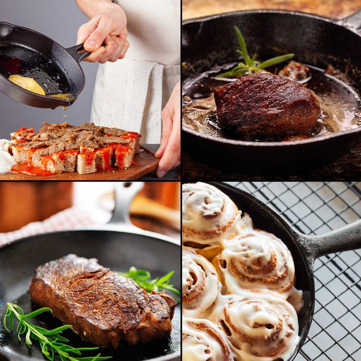 Actual product image Wiltec Cast Iron Skillet Ø20cm for Campfire Cooking and all Stoves with Non-stick Frying Surface