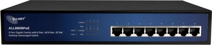 Actual product image Allnet Port Gigabit Full PoE Switch without fan (8 Ports)