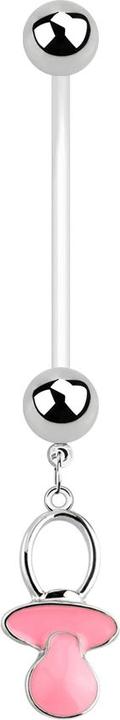 Immagine prodotto Star Piercing Banane Schwangerschaft mit Schnuller pink (senza ottone, Bioflex, Acciaio chirurgico 316L)