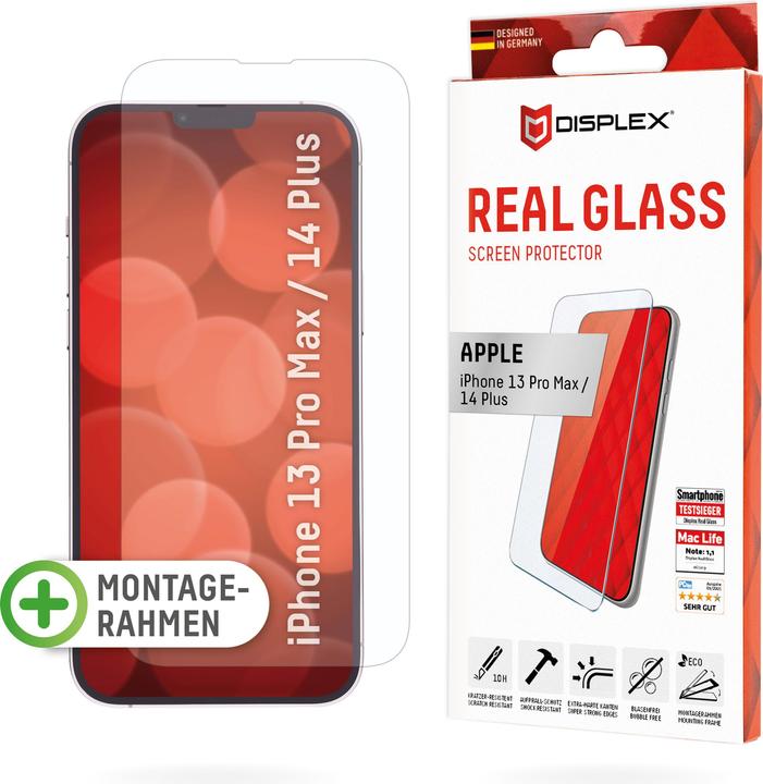 Actual product image Displex Real Glass, 2D armoured glass (1 Piece, Apple iPhone 13 Pro Max, Apple iPhone 14 Plus)