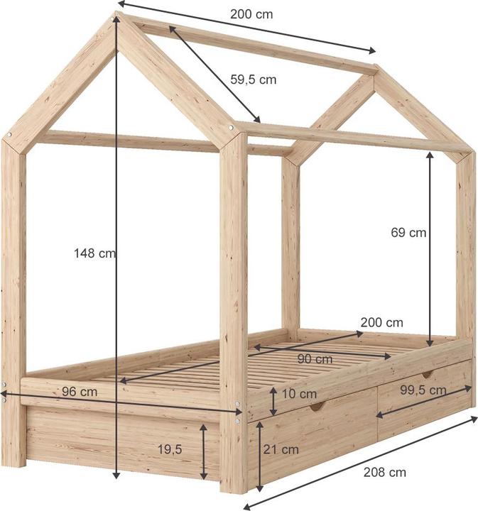 Immagine prodotto VitaliSpa Hausbett Wiki (90 x 200 cm)