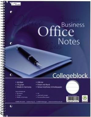 Actual product image Neutralware Collegeblock Office DIN A4 lined with margin 70g/m² 80 sheets (A4, Lined, No binding)