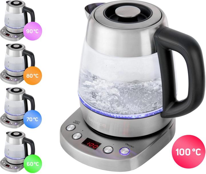 Image du produit Sencor Bouilloire électrique avec filtre à thé 1l, verre 2200W SWK1080SS (1 l)