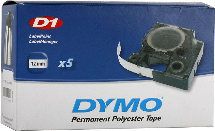 Produktbild Dymo S0718060 Permanente Polyestertband (1.20 cm, Weiss, Schwarz)