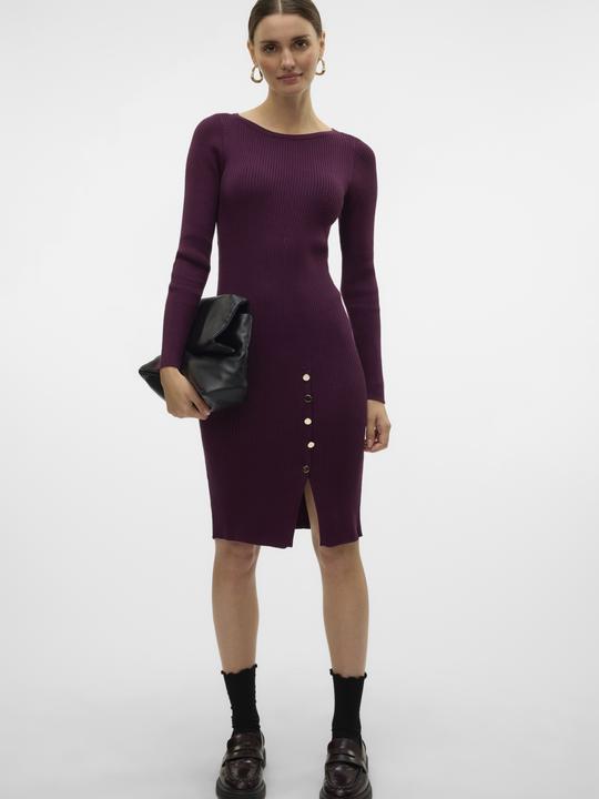Produktbild Vero Moda VMABA BUTTON LS BOATNECK DRESS GA EXC Strickkleid (M)