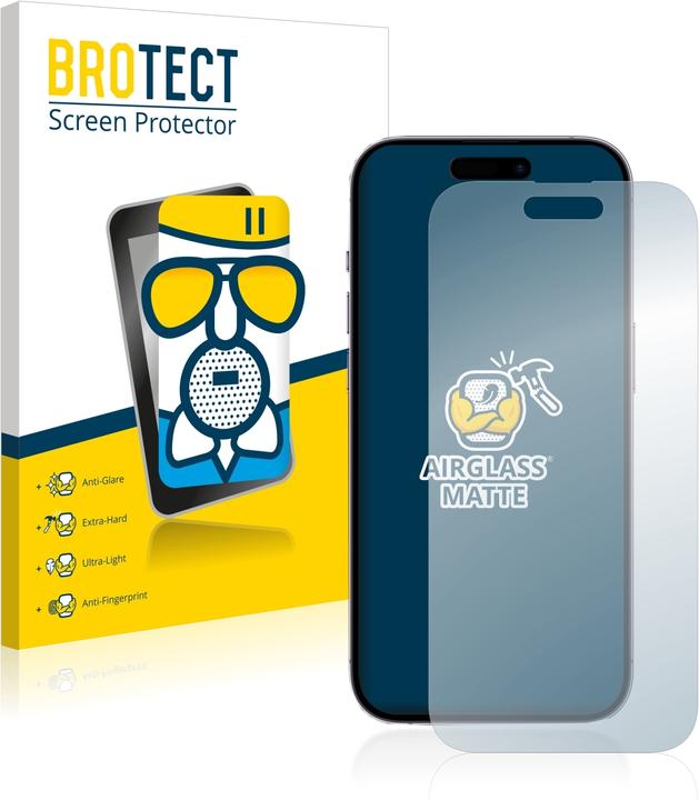Immagine prodotto BROTECT AirGlass Vetro Opaco (1 Pezzo/i, Apple iPhone 14 Pro)