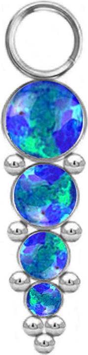Image du produit Star Piercing Anhänger silber vier Opale blau mit Kugeln (sans laiton, Acier chirurgical 316L)