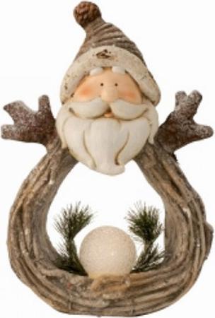 Actual product image Bekos Big Father Christmas with Glitter and LED Ball
