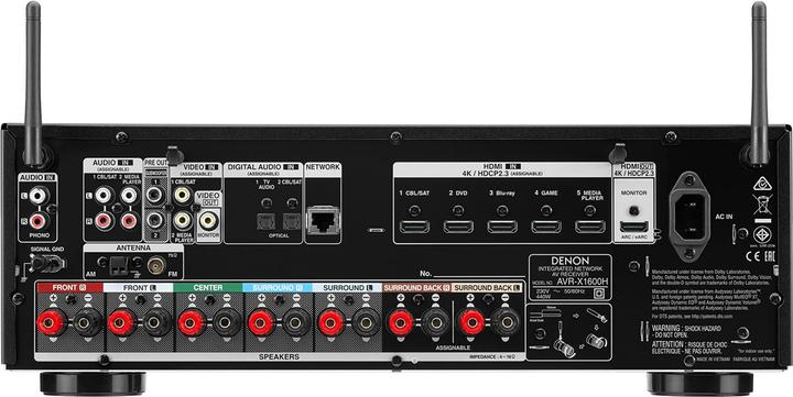 Image du produit Denon AVR-X1600H (7.2 canaux, FM, DAB+)