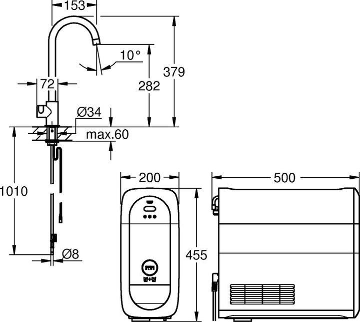 Produktbild Grohe Kaltwasser Armatur Blue warm sunset gebrstet 31498