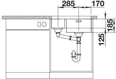 Productafbeelding Blanco Solis 340/180-U (Onderbouw gootsteen, 58.50 cm, 44 cm)
