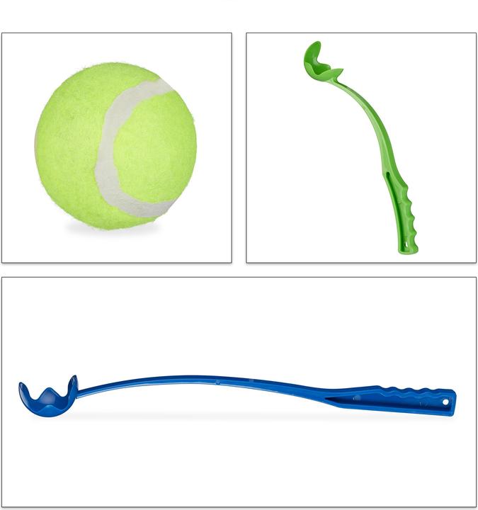 Image du produit Relaxdays Lanceur de balle pour chiens, lot de 2 (Jouet à balle chien)