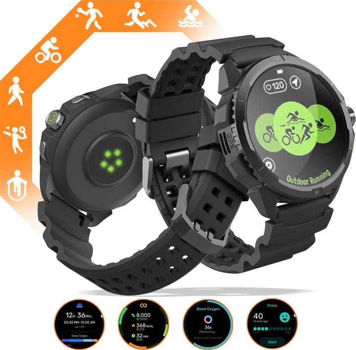 Immagine prodotto Myphone Orologi intelligenti Hammer Watch 2 | Orologio intelligente | GPS (satellite) | AMOLED | 1,5" |