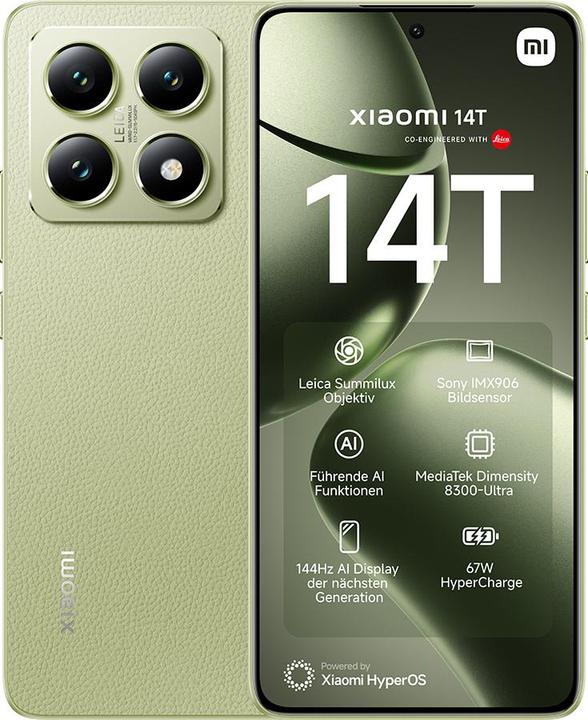 Image du produit Xiaomi 14T (256 Go, Vert citron, 6.67", Double SIM, 50 Mpx, 5G)