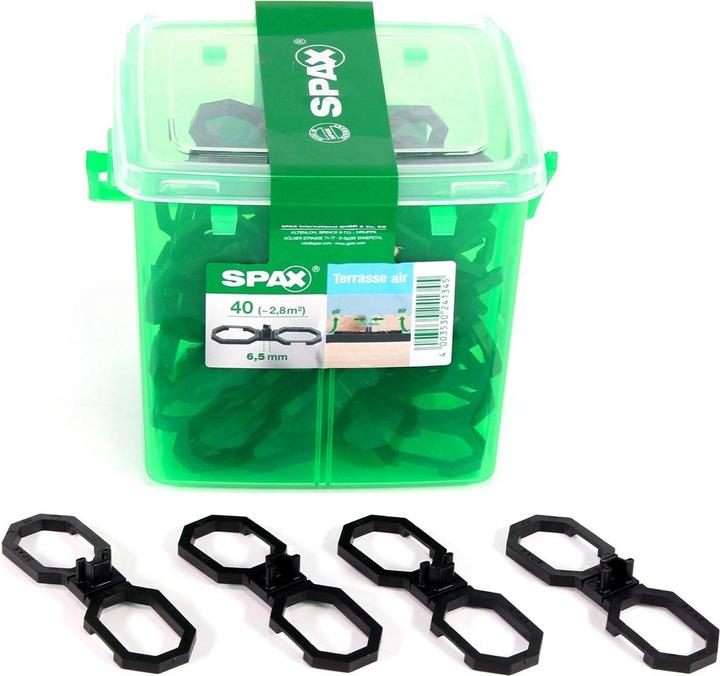 Image du produit Spax Terasse Air Espaceur 6,5 mm Ventilation pour planches de bois Terasse en coffret à anse 40