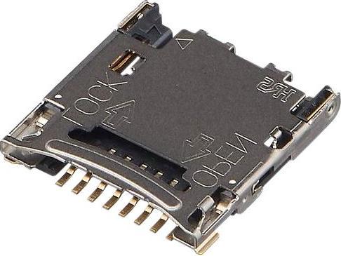 Actual product image Hirose Electronic Memory card connector, hinge, MicroSD, poles - 8