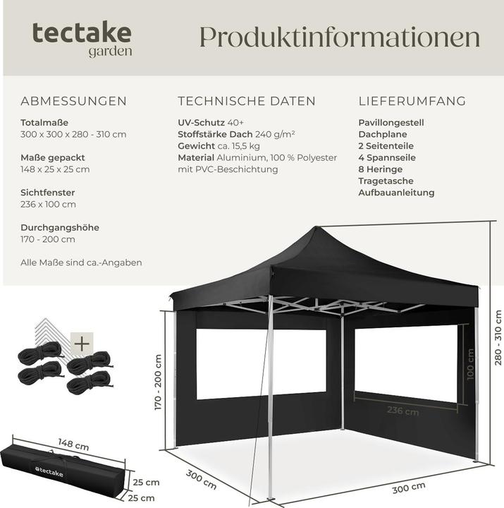 Actual product image tectake Garden gazebo (300 cm, 300 cm)