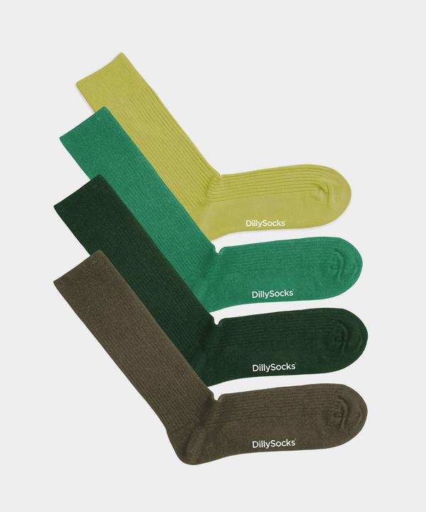 Immagine prodotto DillySocks A coste Just Green (confezione da 4) (confezione da 4, 41 - 46)