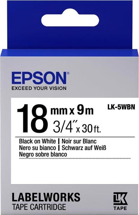 Produktbild Epson Etikettenkassette Lk-5wbn (1.80 cm, Schwarz)