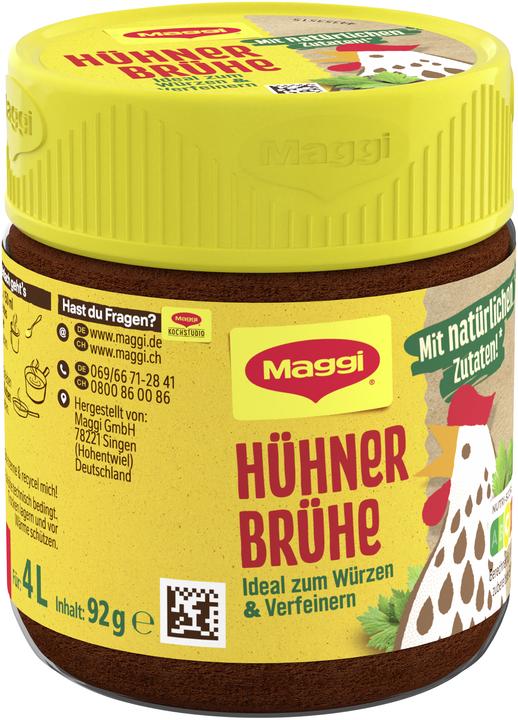 Maggi Hühner Brühe Glas 92g, ergibt 4 Liter (4000 ml)