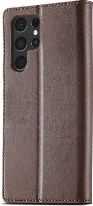 Actual product image LC.Imeeke Samsung S21 Ultra - Wallet case with 3 card slots & magnetic fastener, brown (Samsung Galaxy S21 Ultra)