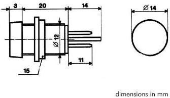 Produktbild Velleman KONTROLL-LAMPE - RUND - ROT- 220 V - 14 mm