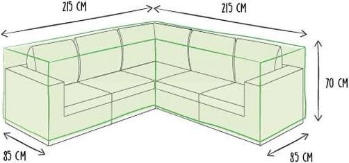 Productafbeelding Garden Lights Beschermhoes voor L-vormige loungeset - 215 cm