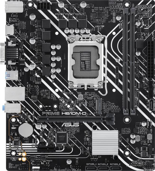 Actual product image ASUS PRIME H610M-D (LGA 1700, Intel H610, mATX)