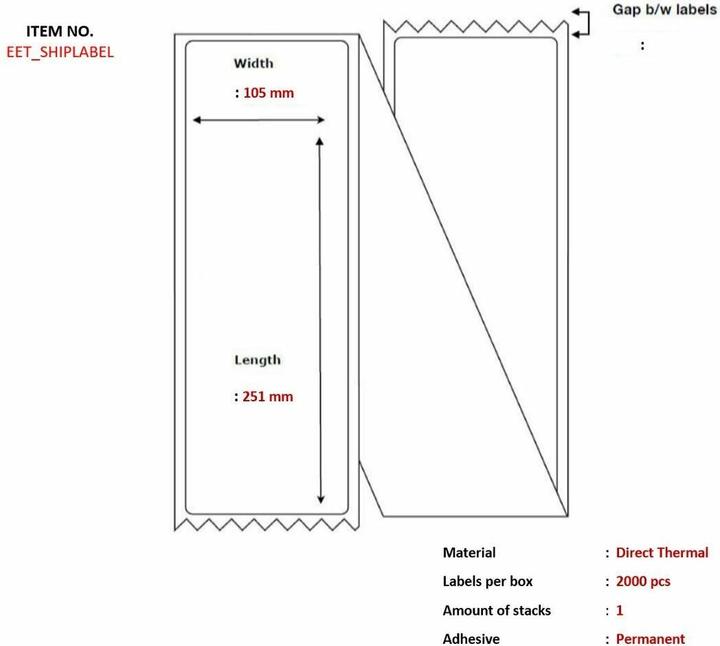Actual product image Capture Post label 105 x 251mm