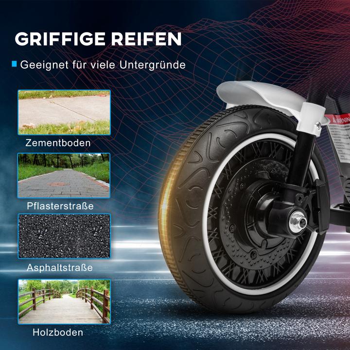 Image du produit Homcom Elektromotorrad Kunststoff, Metall Weiss+Schwarz (6 V)