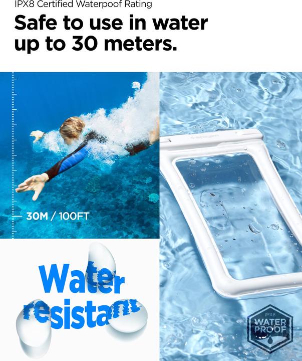 Productafbeelding Spigen Aqua Shield Waterdichte Drijvende Koffer A610 2 Pak, wit ACS06017 (Universeel)