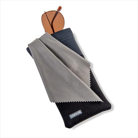 Actual product image Carson Neopren-Brillentasche mit Mikrofasertuch - Schwarz/Grau