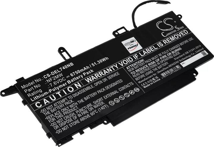 Image du produit AccuCell Batterie Dell Latitude 7400 2-in-1, Latitude 7310 2-in-1, type NF2MW (6750 mAh)