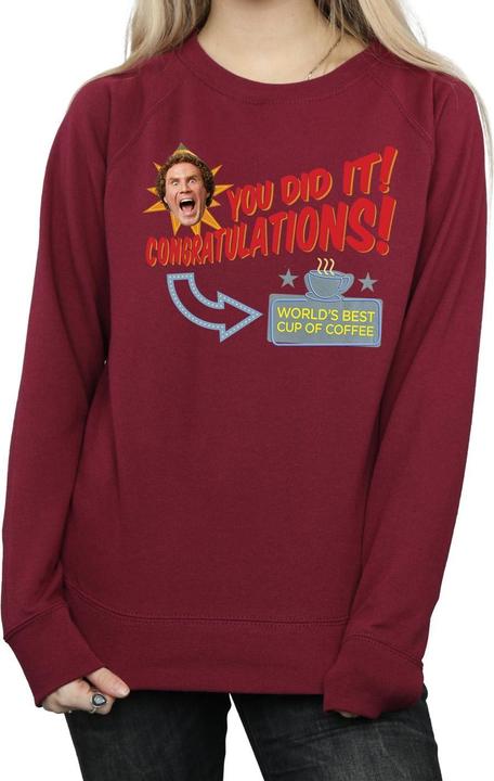 Actual product image Elf Womens/Ladies World's Best Coffee Sweatshirt (XL)