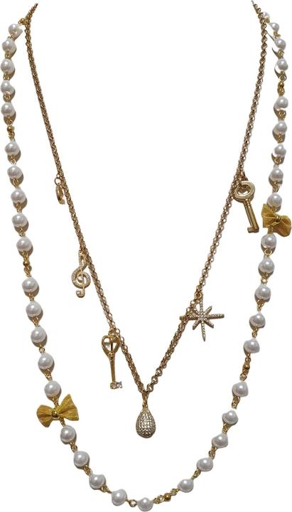 Immagine prodotto L'Officiel Collana due fili perla con catena oro