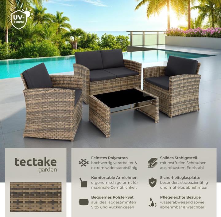 Actual product image tectake Rattan Lounge Lucca